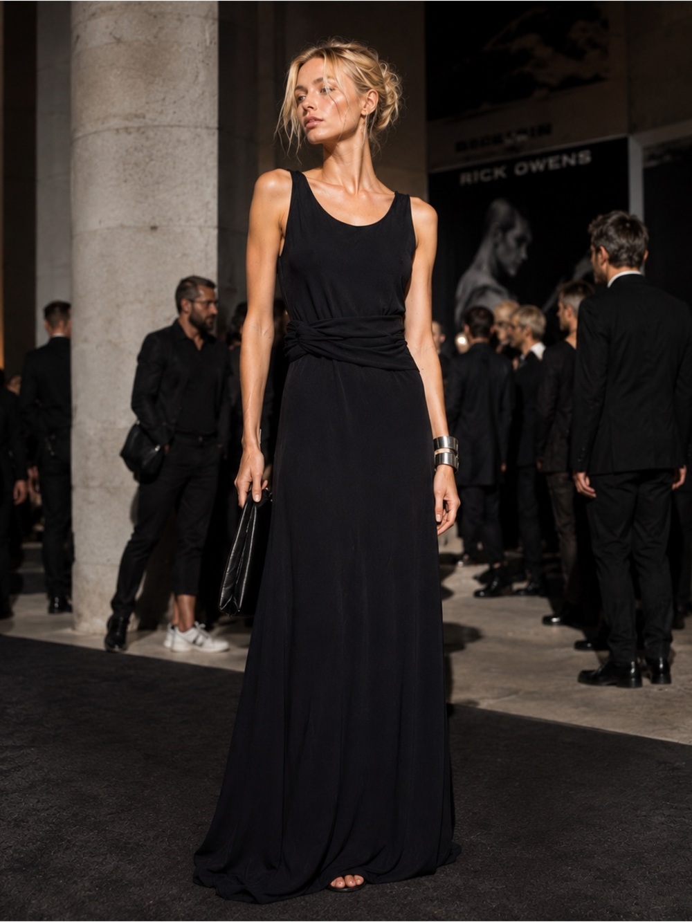Armani Collezioni Black Sleeveless Draped Waist Maxi Gown EU 46 US 10 NWT
